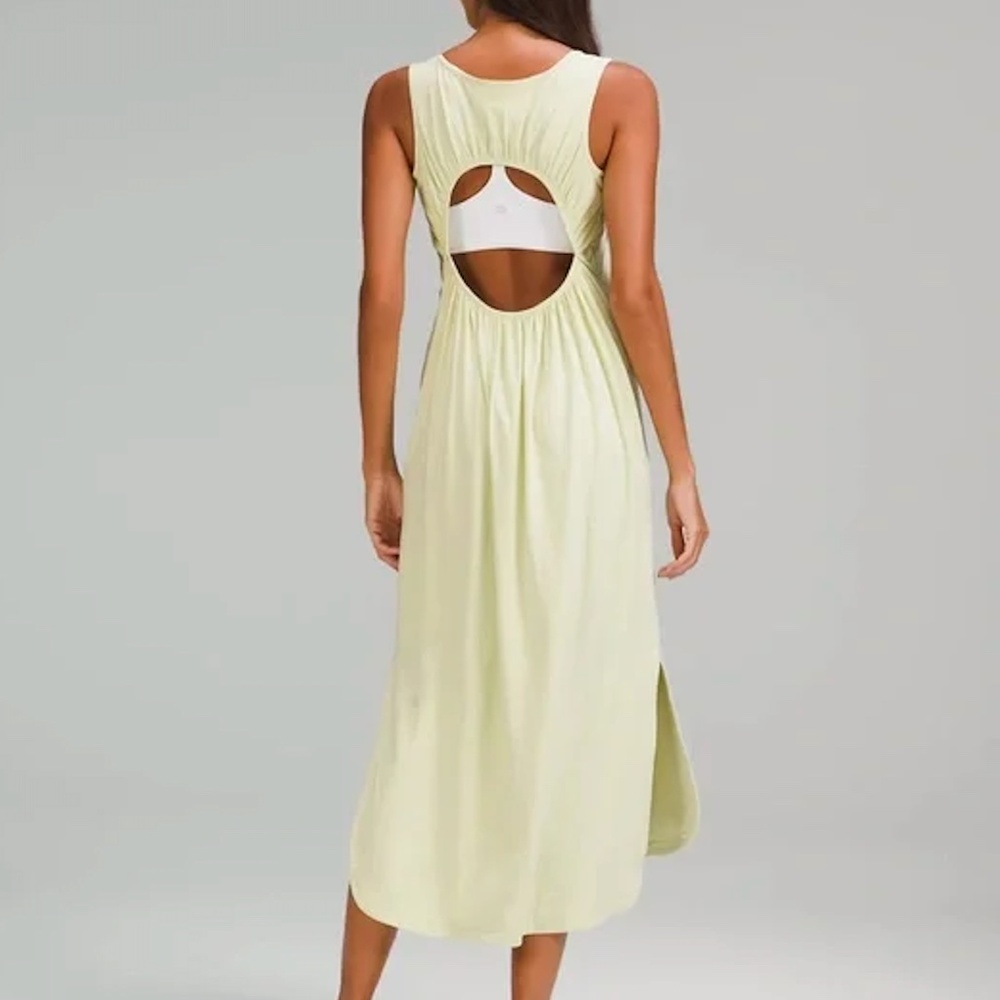 Lululemon Pima Cotton Open-Back Midi Dress, color Dewy Size 6
